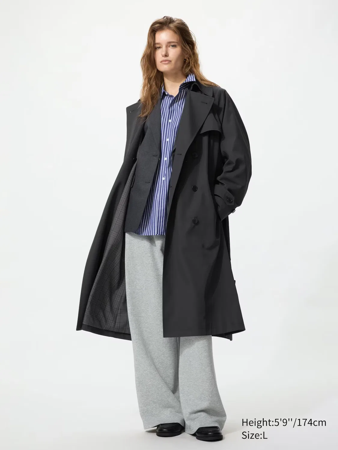 Тренч Uniqlo, классический, черный — фото 2