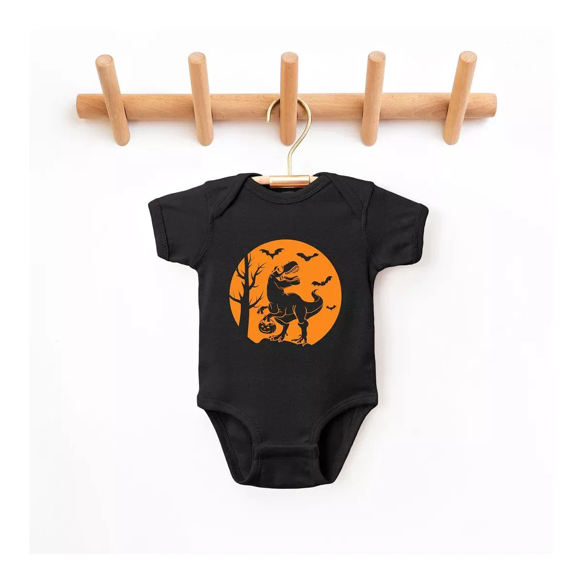 Детский боди-комбинезон с коротким рукавом Dinosaur Moon The Juniper Shop, Black