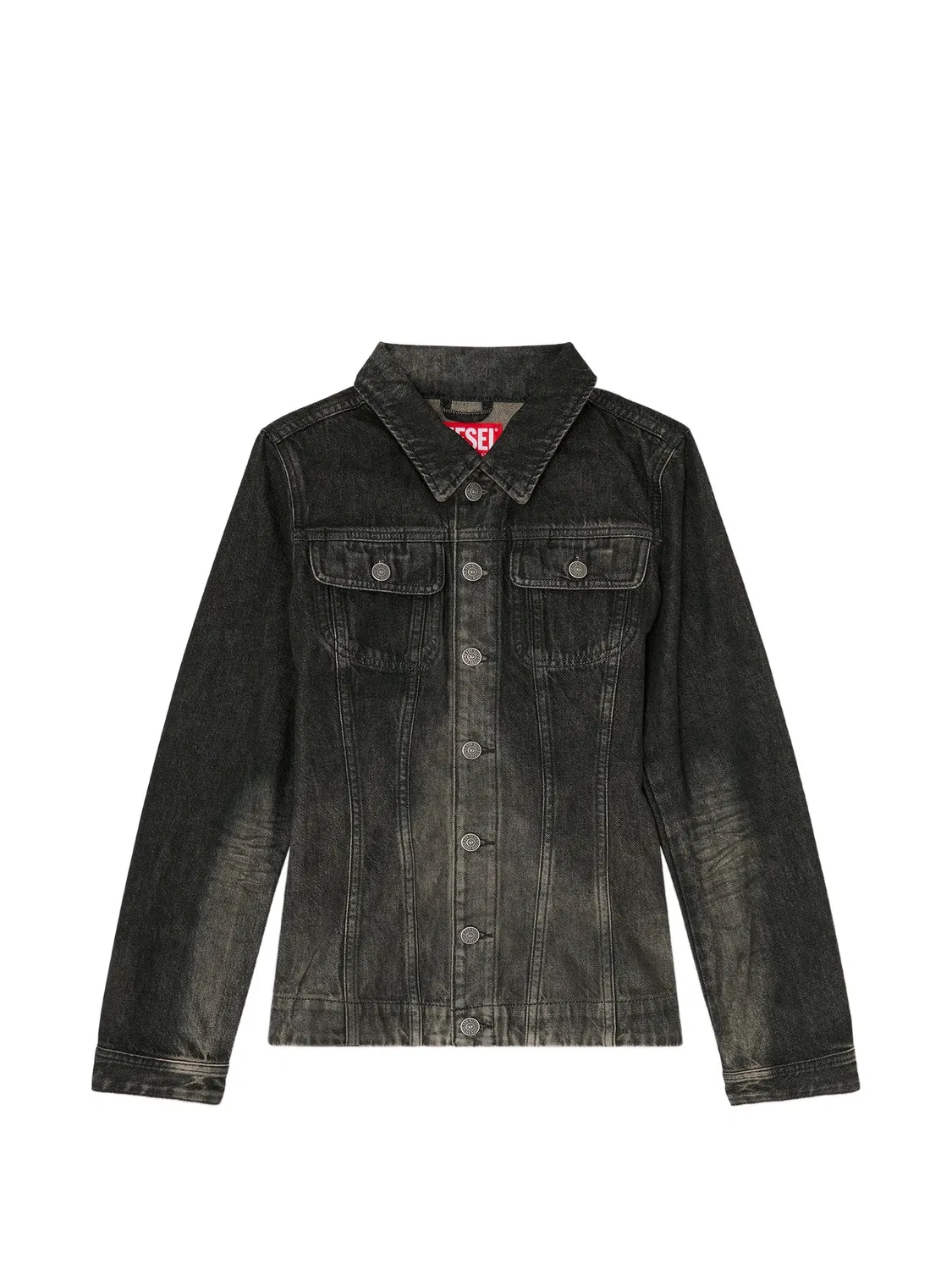 Джинсовая куртка с эффектом потертости Diesel, черный