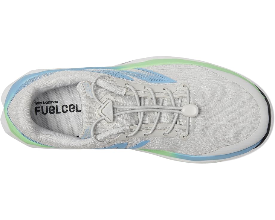 Кроссовки New Balance Kids Bungee FuelCell Propel v5, цвет Grey Matter/Electric Sky/Electric Jade — фото 2