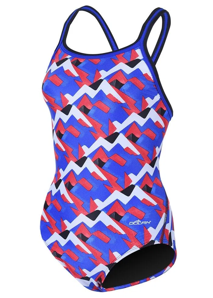 Детский купальник для девочек с принтом Denali Dolfin, Rot / Weiss / Blau