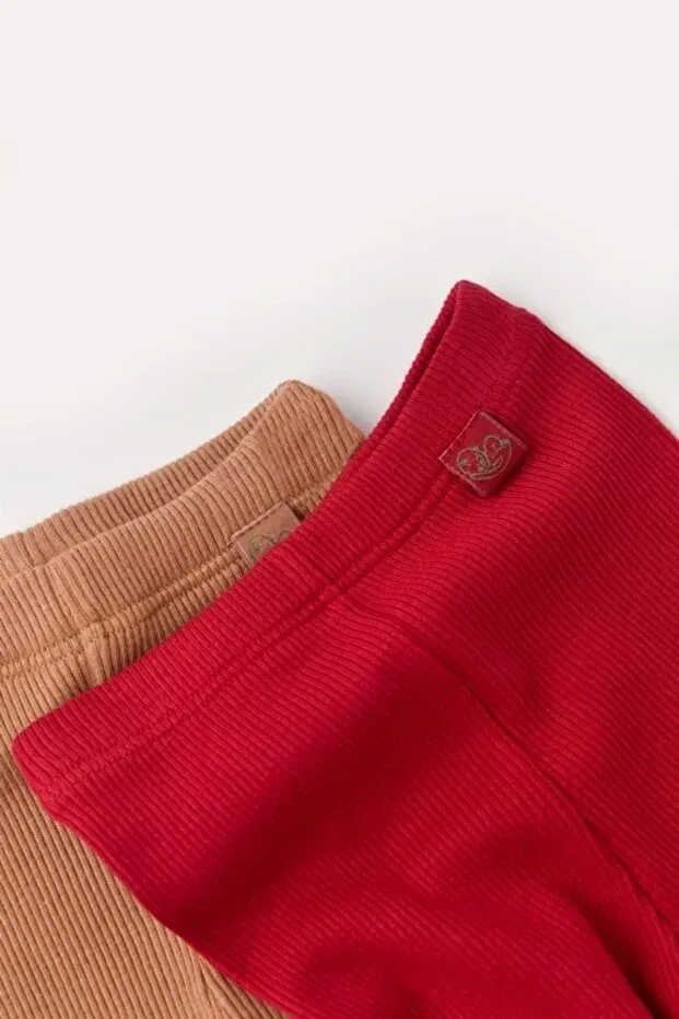 Детские носки-комплект из 2 пар модель Baby 2-piece booties trousers Babycosy, Brown / Red — фото 2