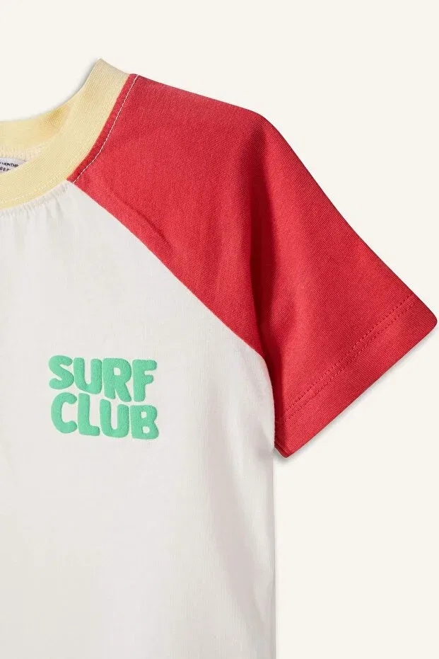 Детская футболка для мальчиков с принтом Oversized printed short sleeve ecru t-shirt Defacto, Ecru-Er105 — фото 2
