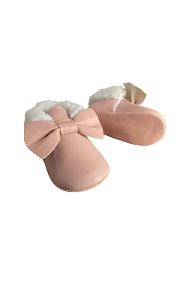 Детские мокасины для девочек с мехом Lasera, Powder Pink — фото 4