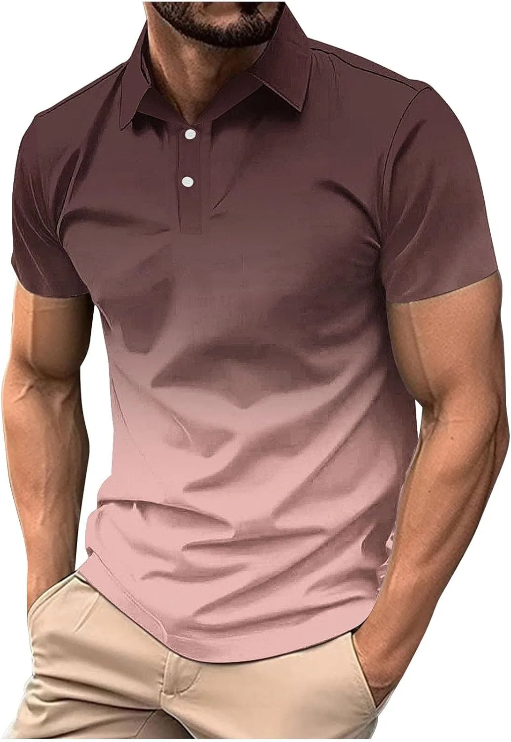 Мужская футболка с градиентным цветом Muscle Shirts, Rose Gold