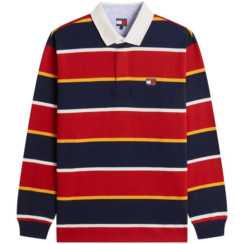 Мужское поло с полосками XMA Tommy Hilfiger, Navy Blue Red Stripes