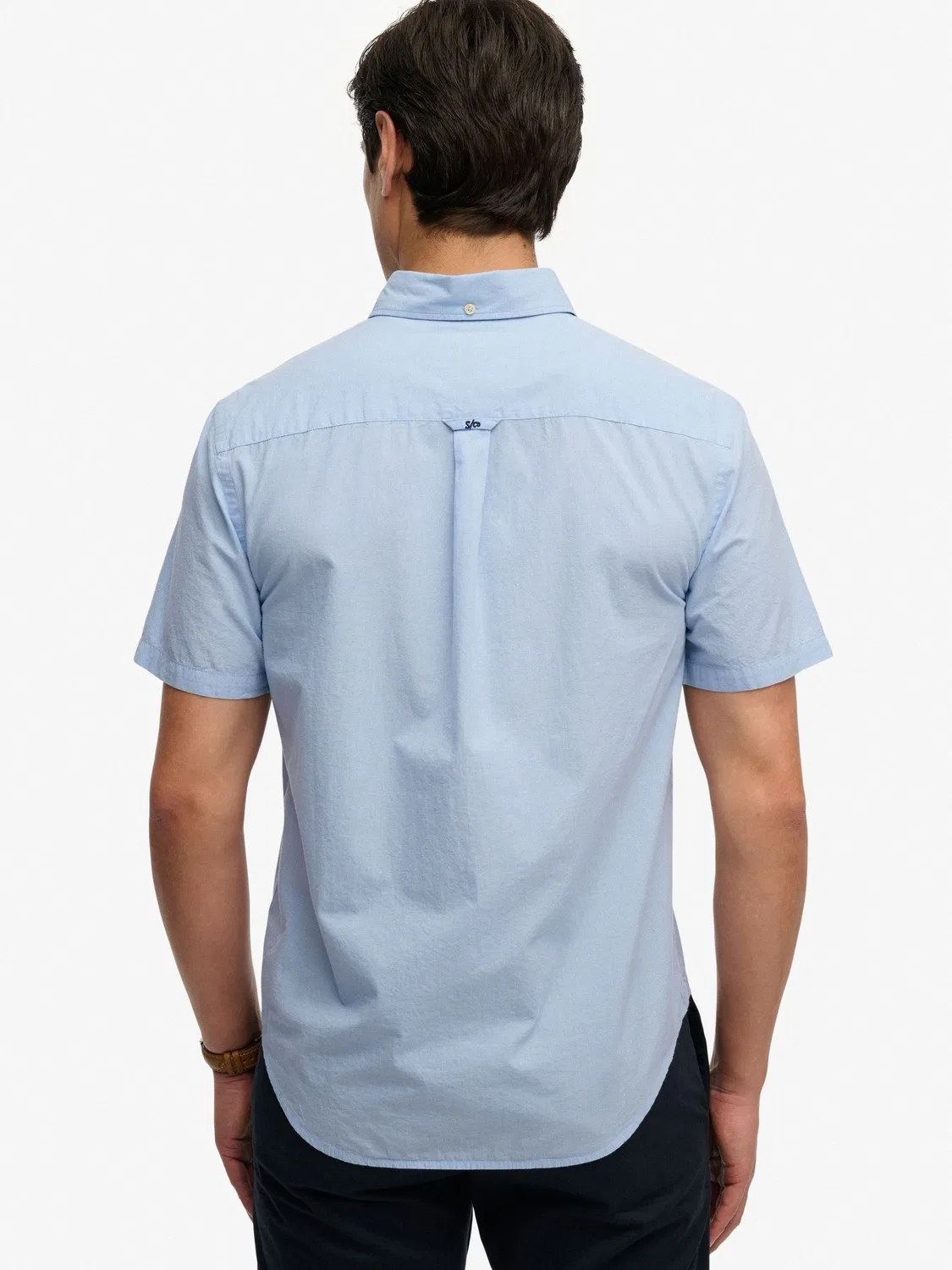 Рубашка с коротким рукавом Preppy Poplin Superdry, Синий Микро Гусиная Лапка — фото 2