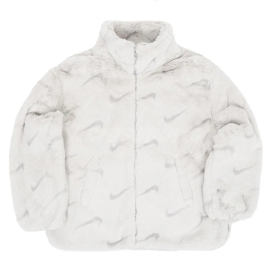 

Куртка Nike Sportswear Printed Plush, белый/серый