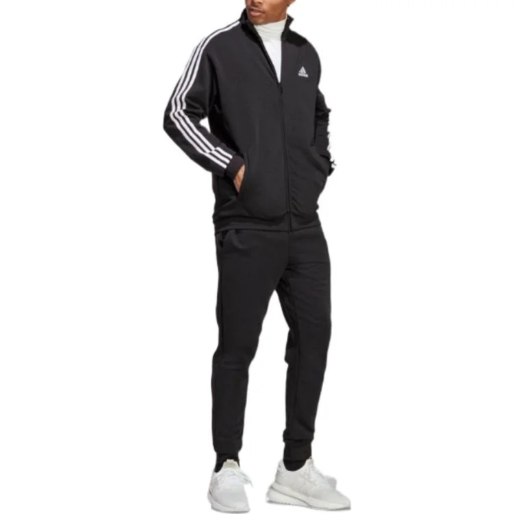 Спортивный костюм Adidas Basic 3-Stripes French Terry, черный — фото 3