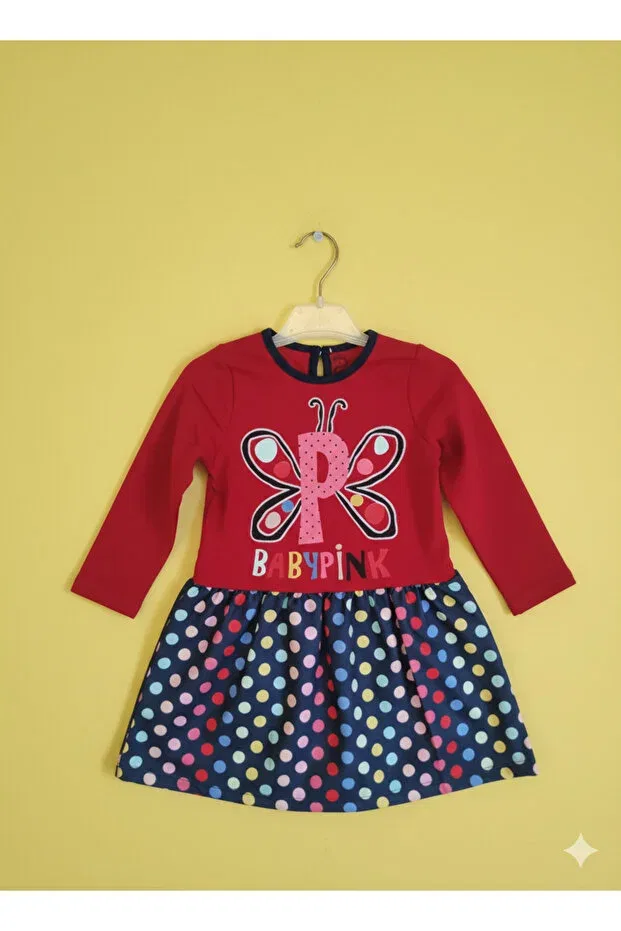 Детское платье для девочек с принтом Polka dot girl dress Esmababykids, Red — фото 2