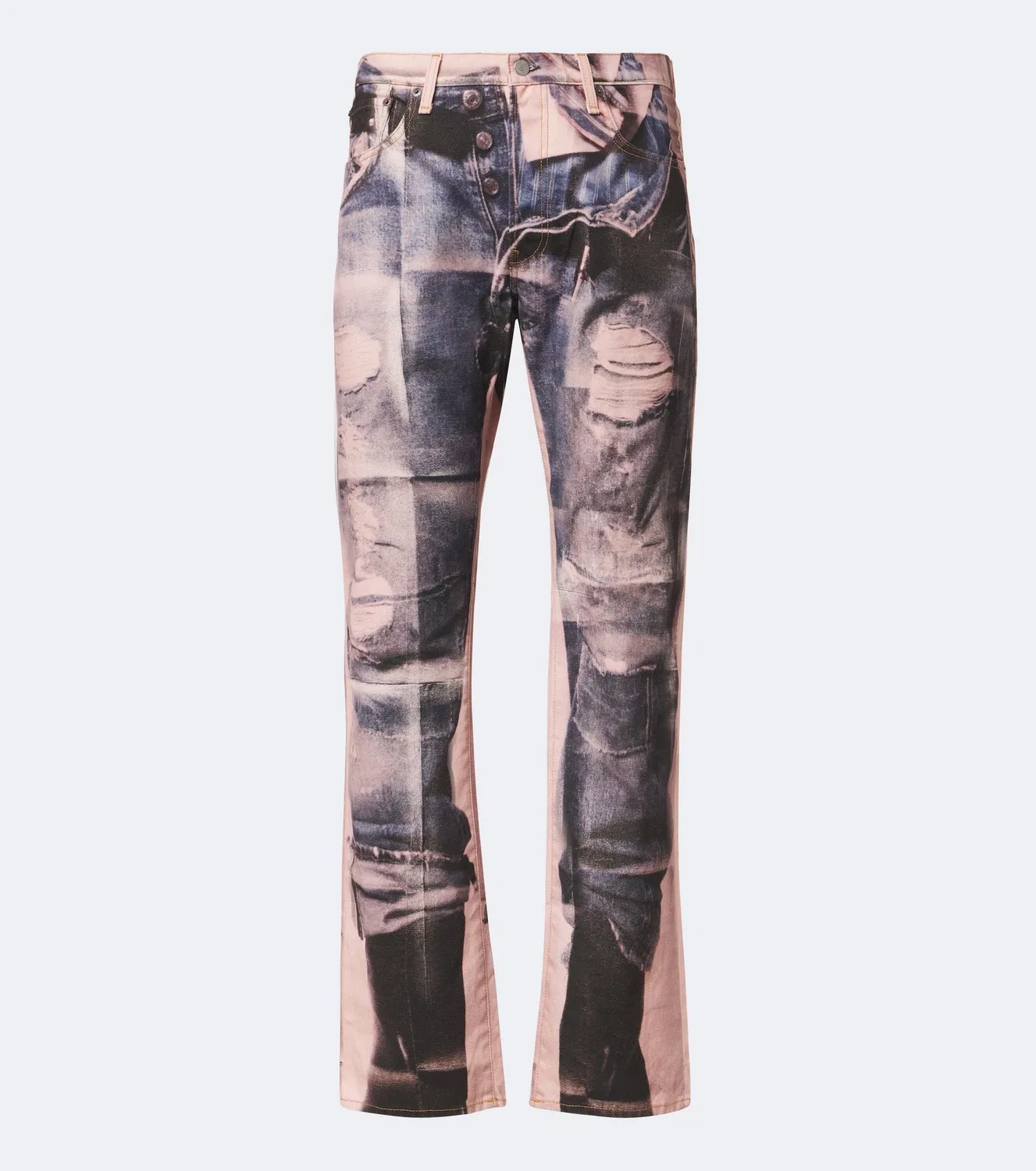 Прямые джинсы с эффектом тромплей 1996 Acne Studios, синий
