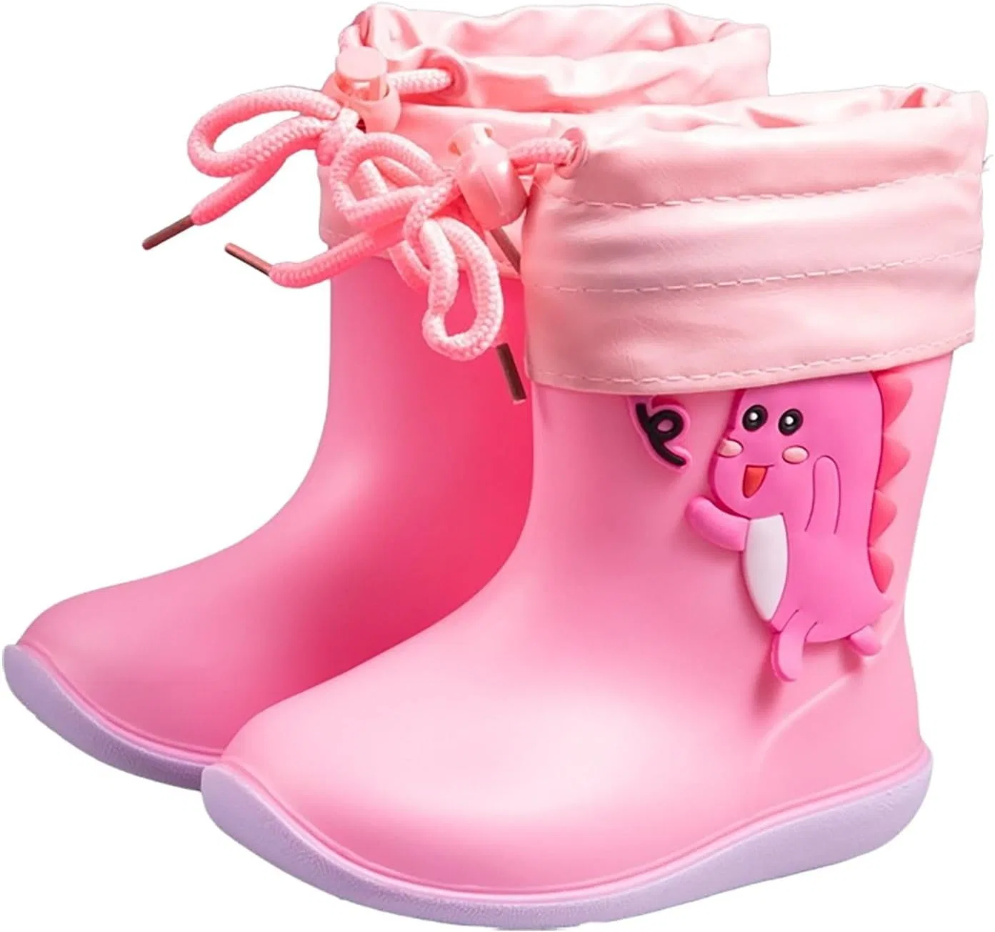 Детские резиновые сапоги для девочек с принтом динозавра, Pink