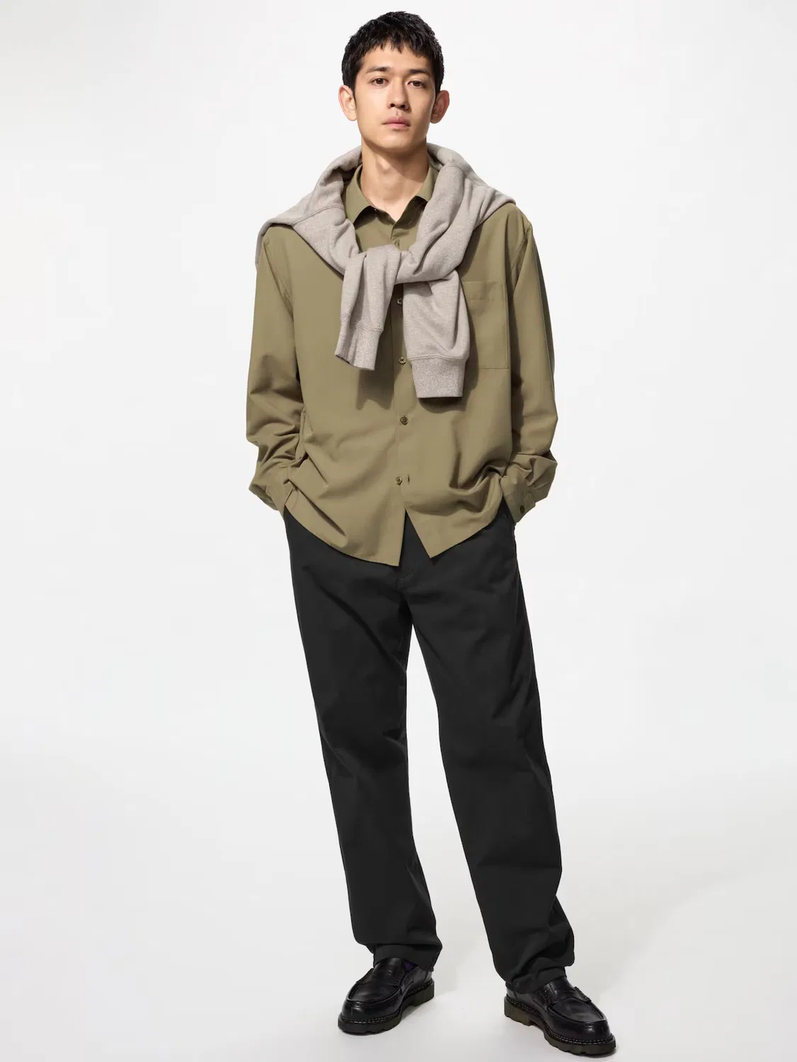 Брюки Uniqlo Эластичные до щиколотки, черный