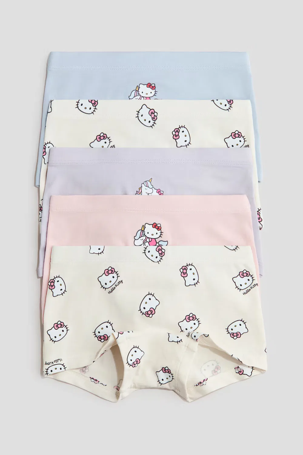 Набор из 5 хлопковых боксеров с принтом H&M, Cremefarben/Hello Kitty