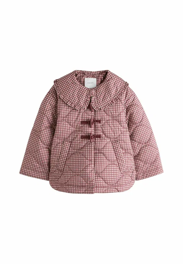 Куртка утепленная Regular fit - shower resistant frill collar quilted jacket Next burgundy check, бордовый