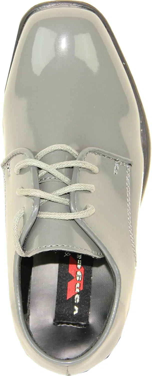 Детские туфли-оксфорды на шнуровке VANGELO, Grey Patent — фото 3