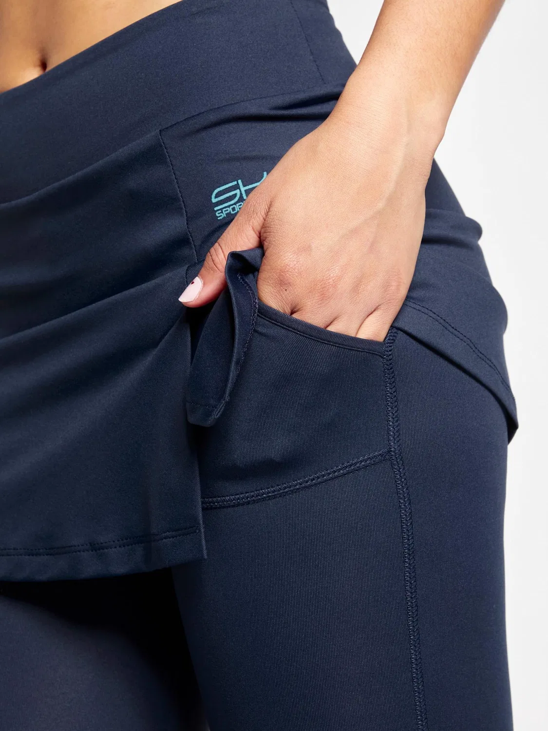 Спортивные брюки Sportkind Regular Workout Pants 2-в-1 Skirt, темно-синие — фото 3