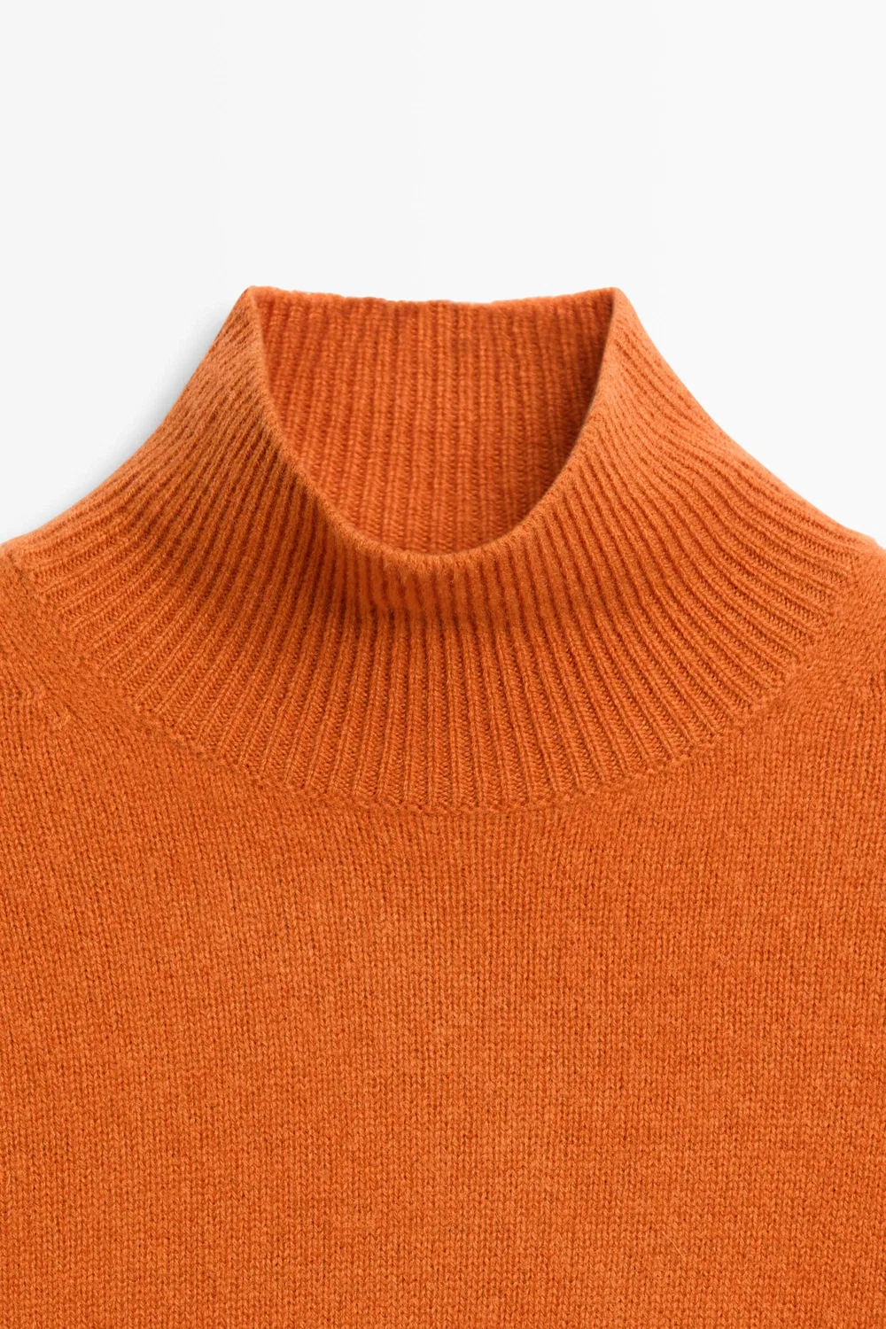 Свитер Massimo Dutti Oversize Short Sleeve Knit, оранжевый — фото 4