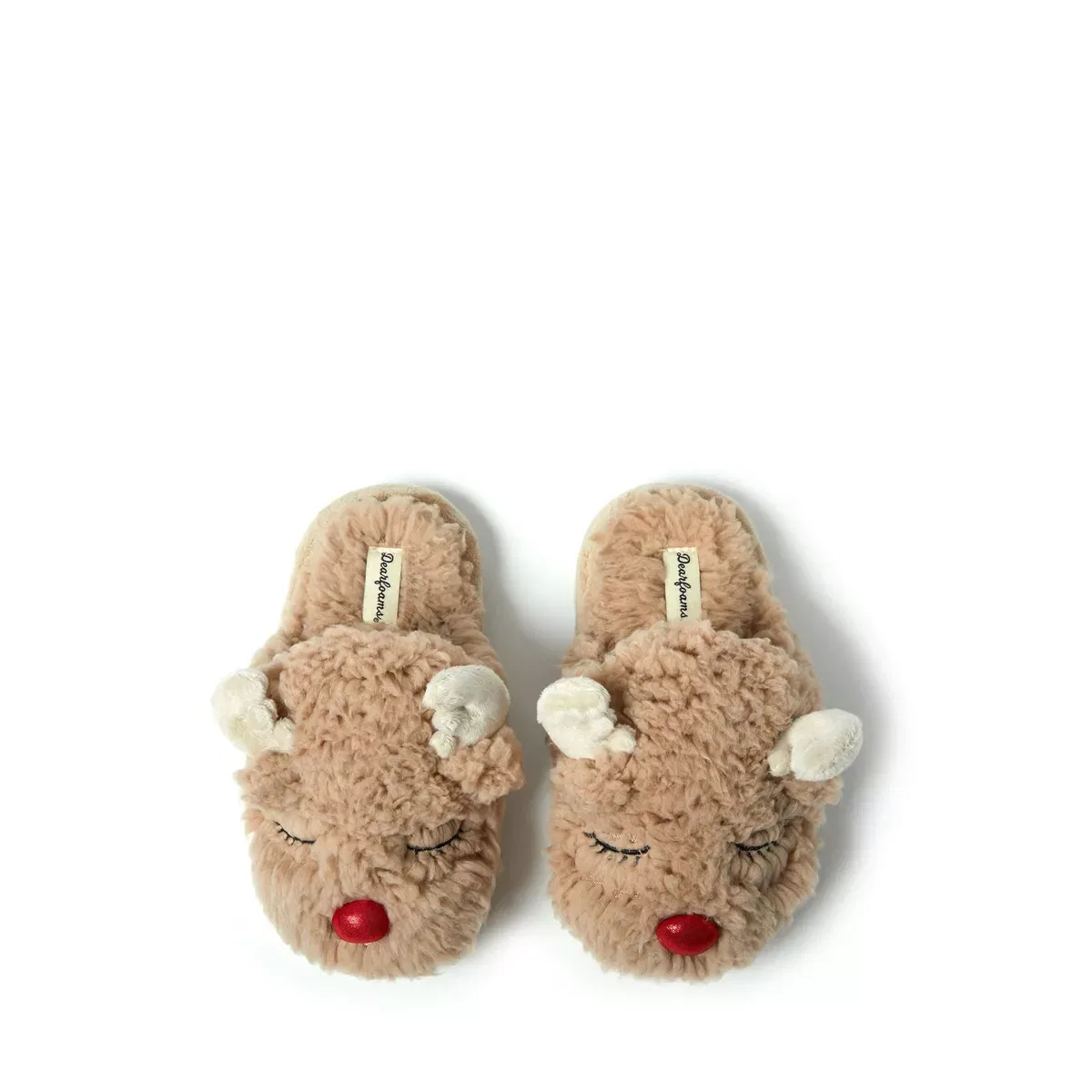 Детские тапочки для девочек с принтом Reindeer Scuff Slipper Dearfoams, Latte — фото 2