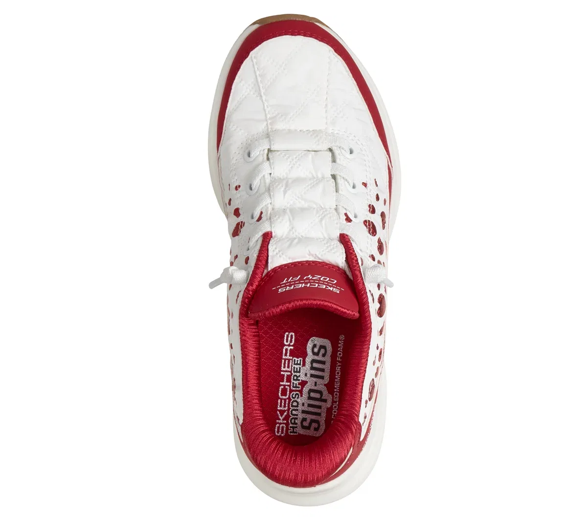 Детские слипоны Contour Foam - Cozy Fit Heartclub Skechers, белый/красный — фото 2