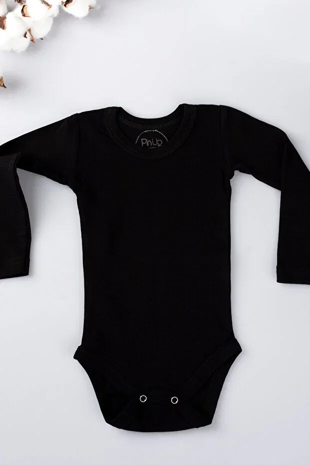 Детское боди с длинным рукавом Pinuptex, Black — фото 2