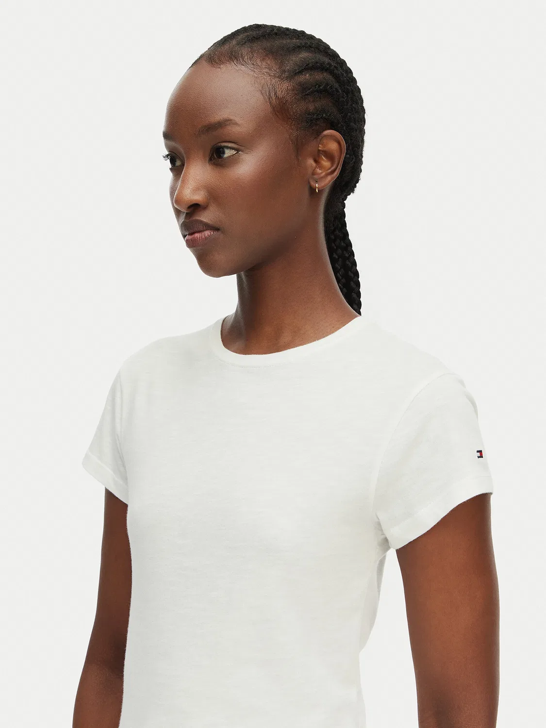 Женская футболка приталенного кроя Tommy Hilfiger, белый — фото 4