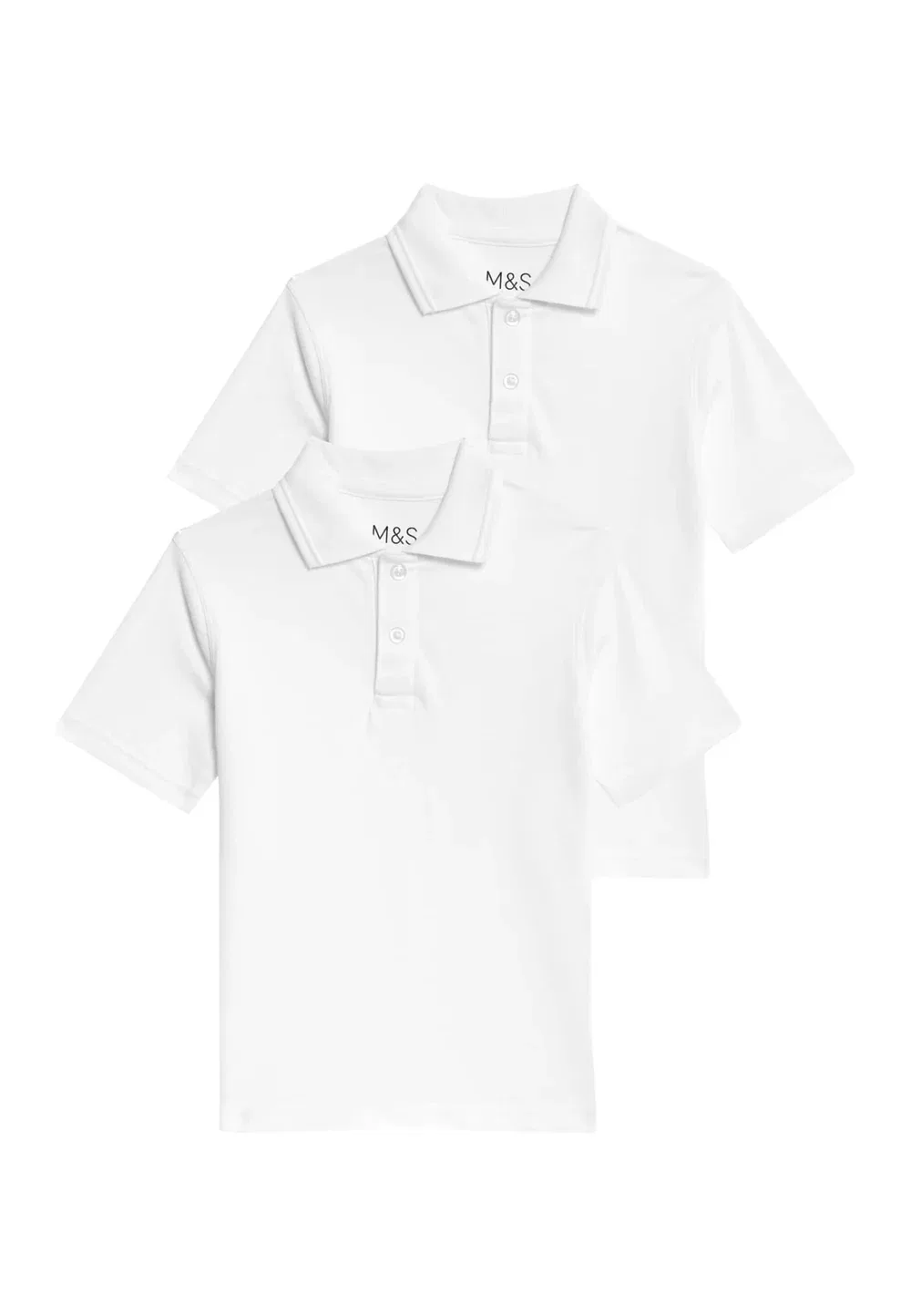 Комплект из 2 унисекс поло-рубашек для школы Marks & Spencer, White