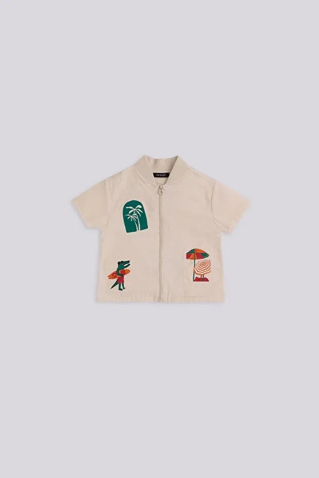 Детская рубашка для мальчиков с длинным рукавом Gb Baby, Beige