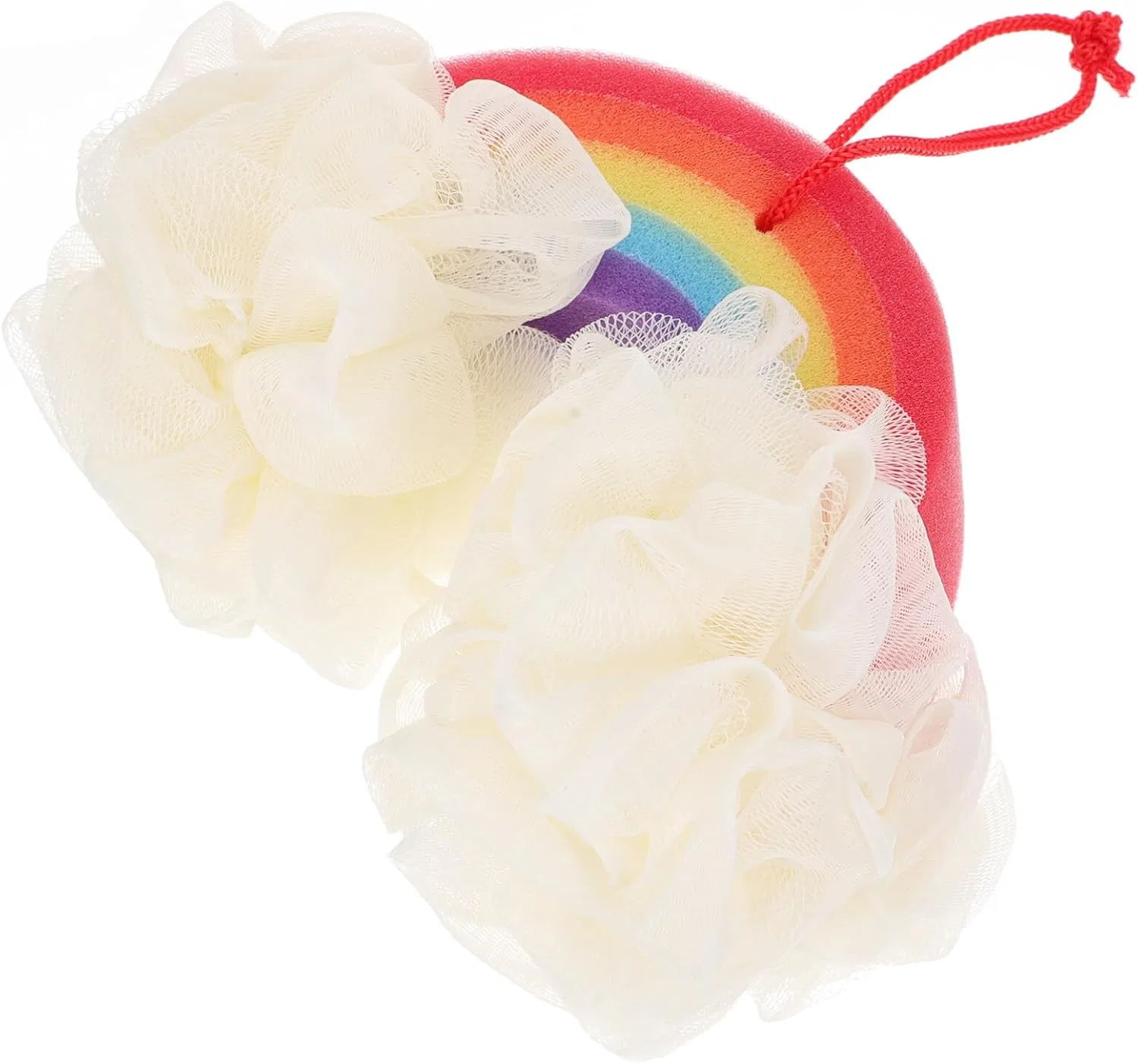 Мочалка для душа Rainbow Ball, minkissy, набор 3 шт, 219 г