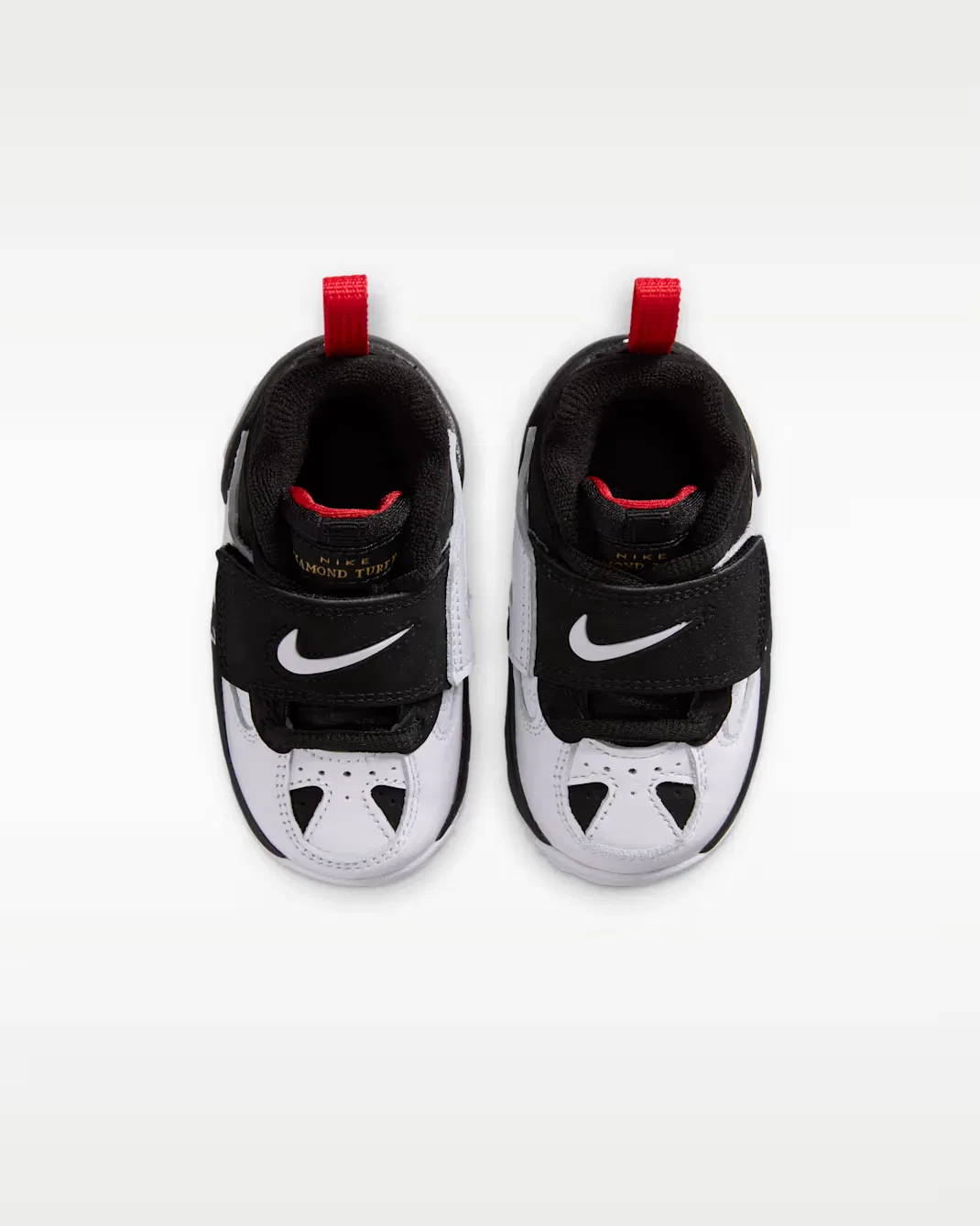 Детская/подростковая обувь Nike Diamond Turf II, Black/Fire Red/Metallic Gold/White — фото 4