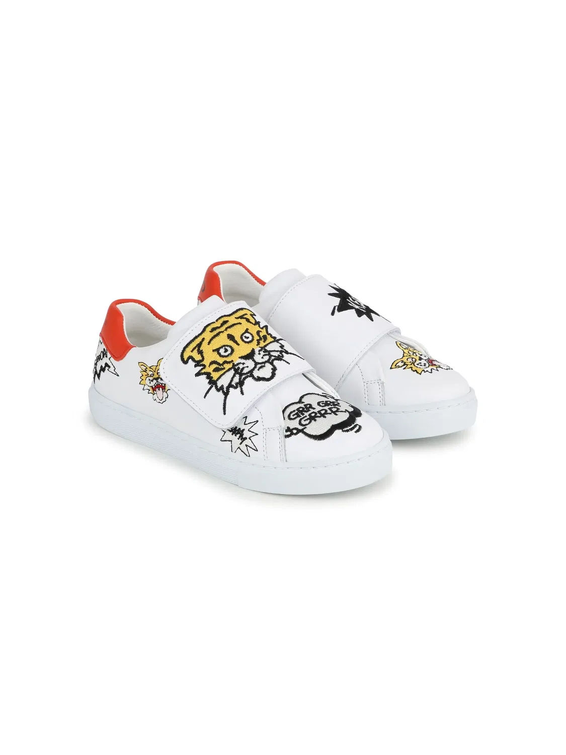 Кожаные кроссовки с логотипом Kenzo, белый