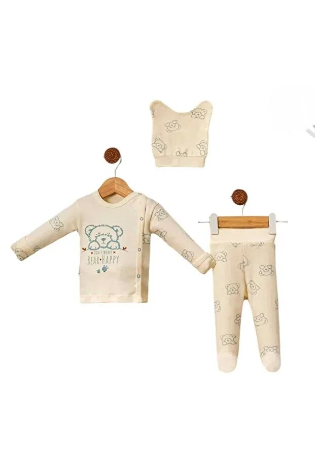 Детский комплект одежды для новорожденных хлопковый Viamaris, Ecru-Blue — фото 3