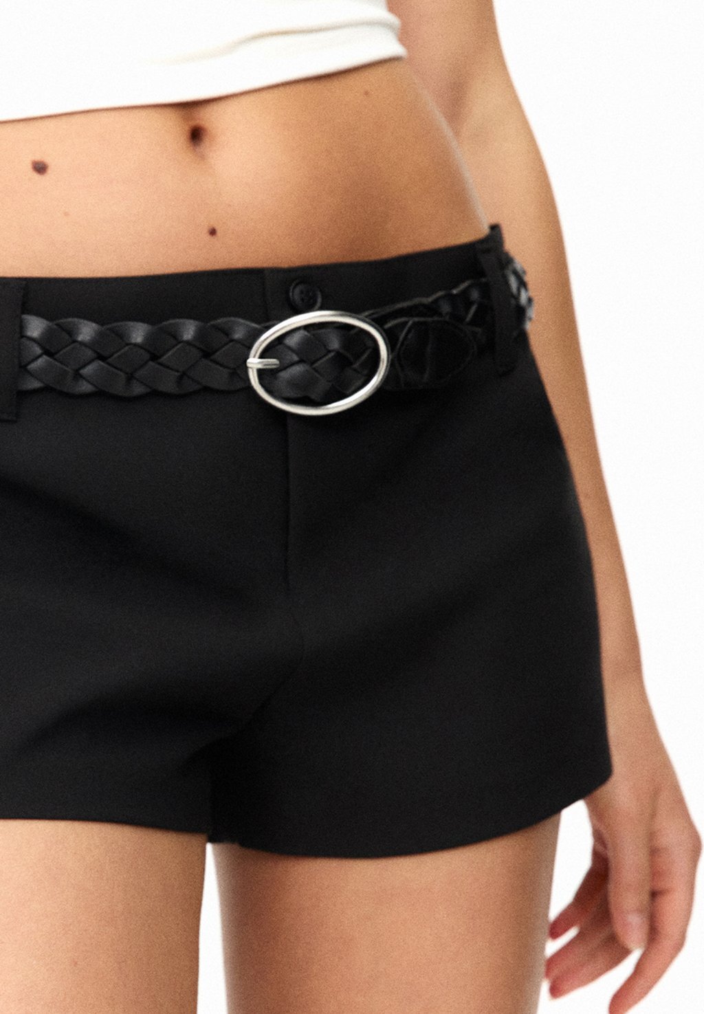 

Плетеный пояс PULL&BEAR, черный