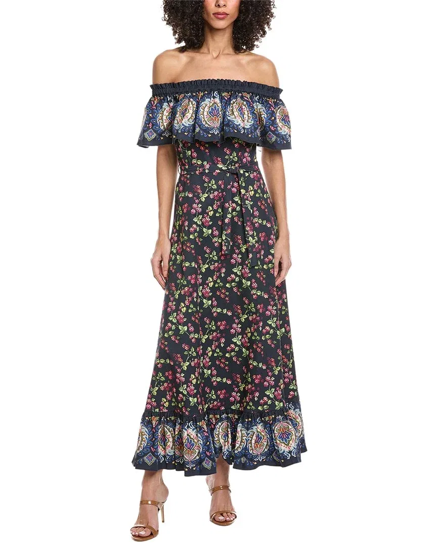 Женское платье макси с принтом Etro Printed Maxi Dress, черный