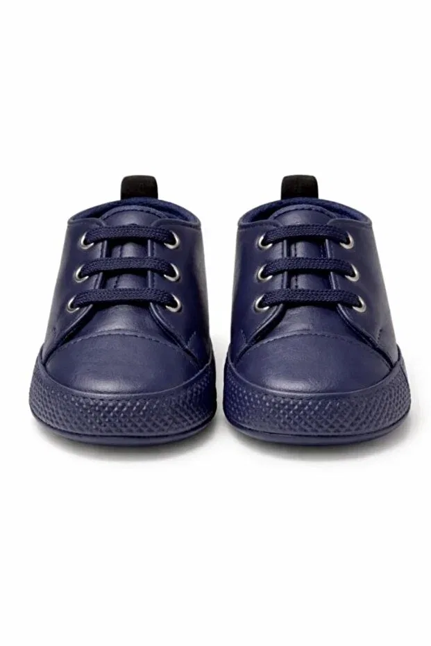 Детские ботинки для мальчиков с кожаным верхом Pufien, Navy Blue — фото 4