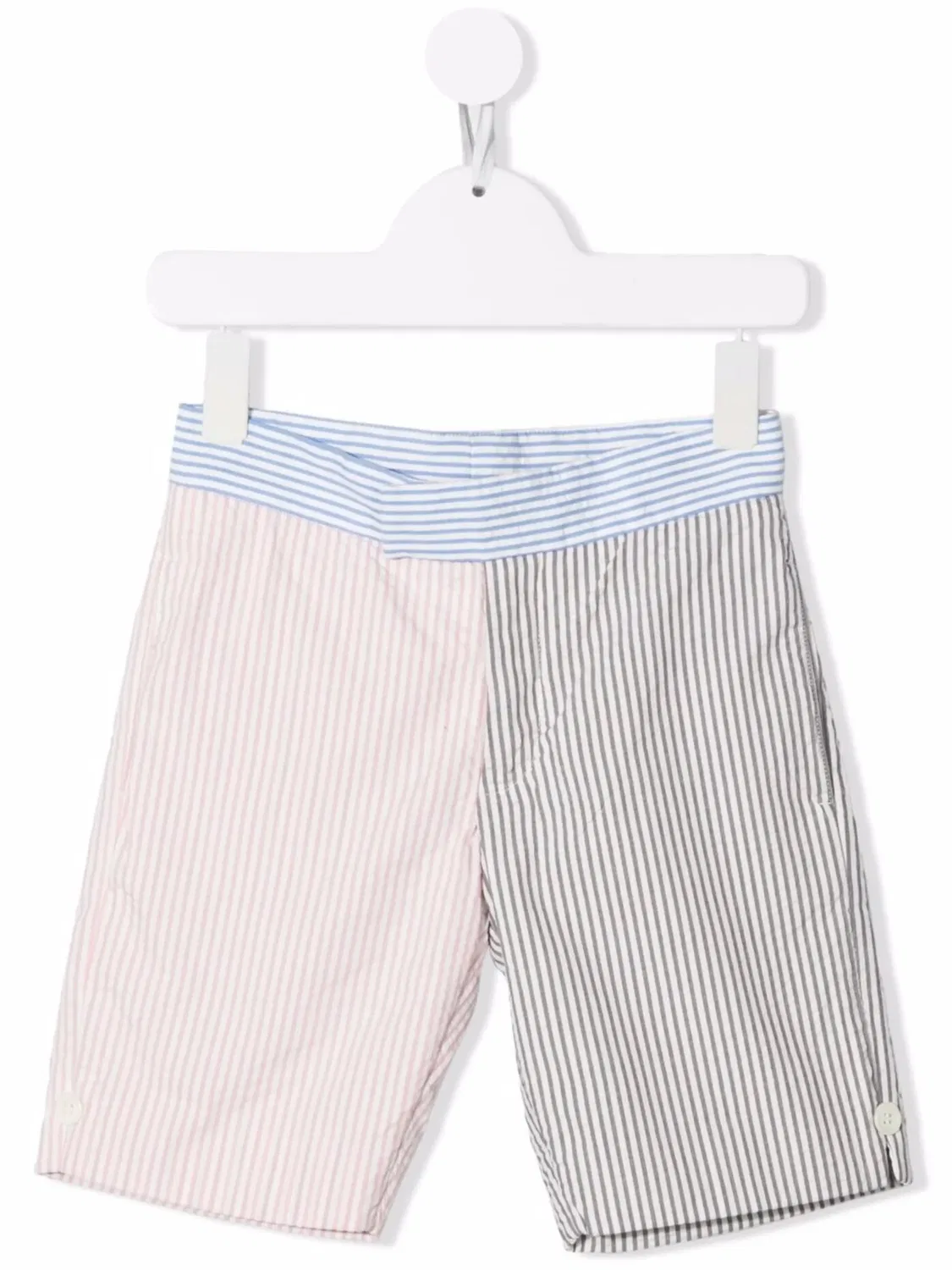 Шорты-бермуды из сирсакера Thom Browne Kids, серый