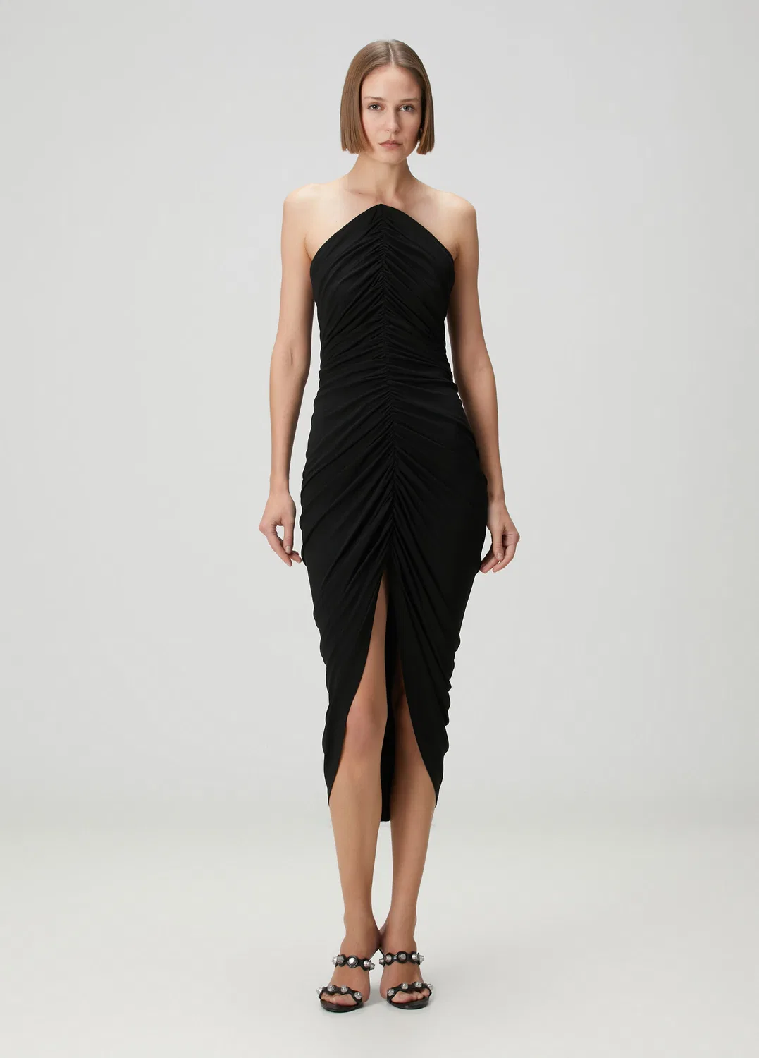Платье миди с драпировкой Alexander Wang, black