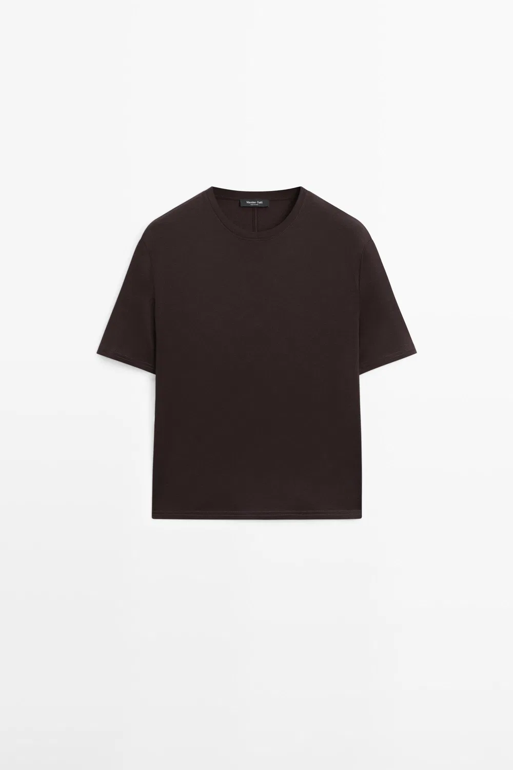 Футболка Massimo Dutti Oversize 100% Cotton Short Sleeve, коричневый — фото 2