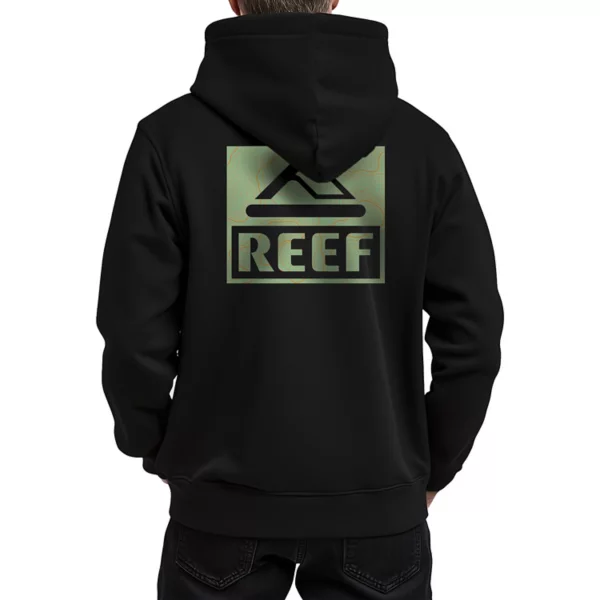 

Мужской флисовый пуловер с капюшоном Reef, черный