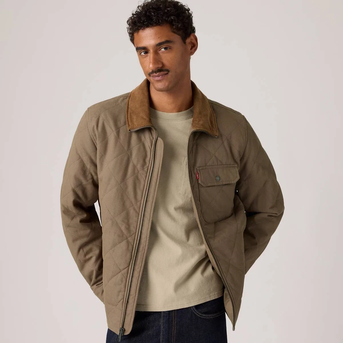 Стеганая куртка в стиле амбара Levi's, Dark Taupe - Brown