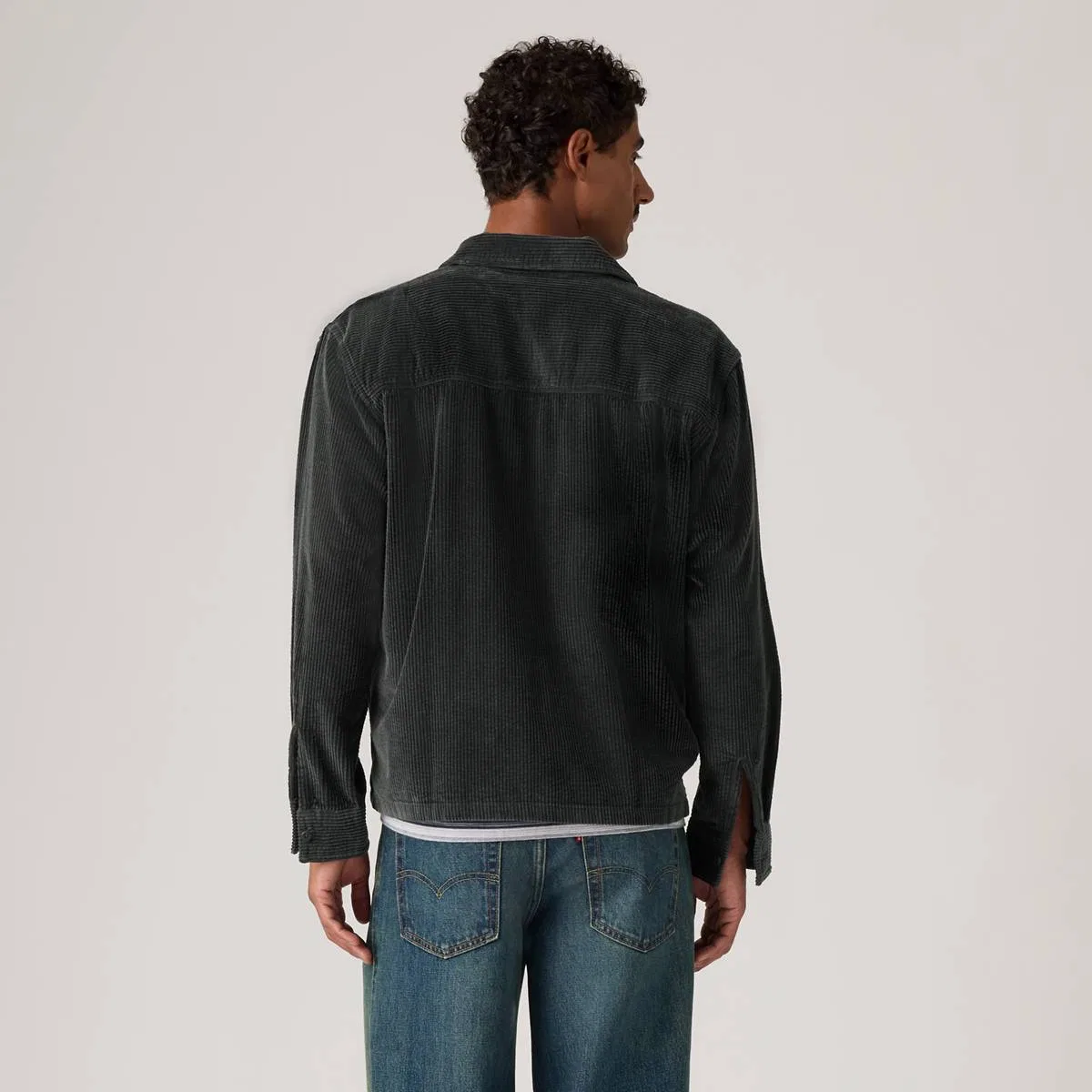 Рубашка-Накидка из вельвета свободного кроя на молнии Levi's, Dark Phantom - Black — фото 4