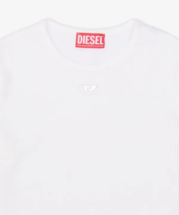 Футболка с длинным рукавом, оверсайз, Diesel, офф-вайт — фото 3