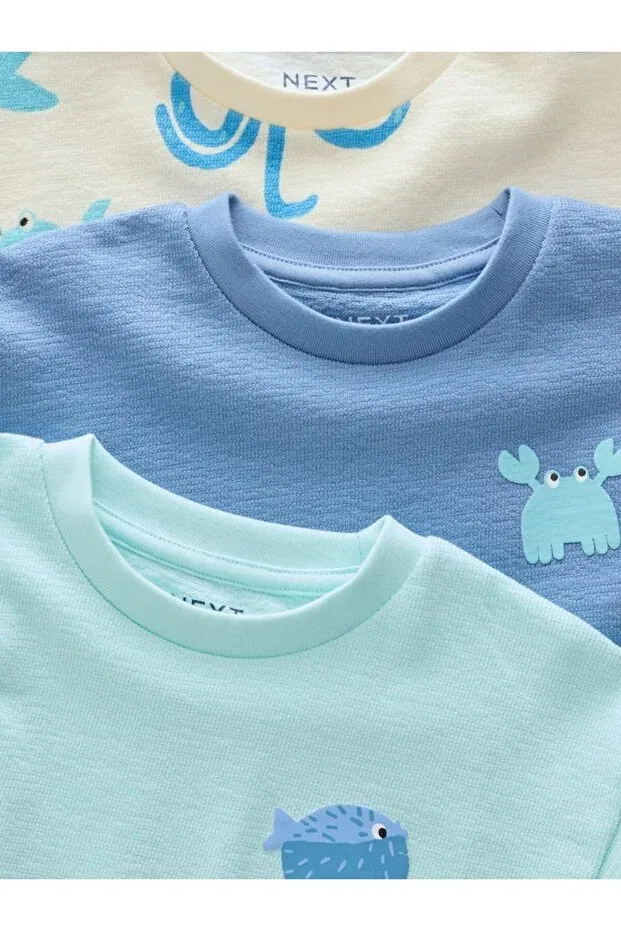 Детский комплект футболок с принтом для мальчиков Next Baby, Green — фото 2