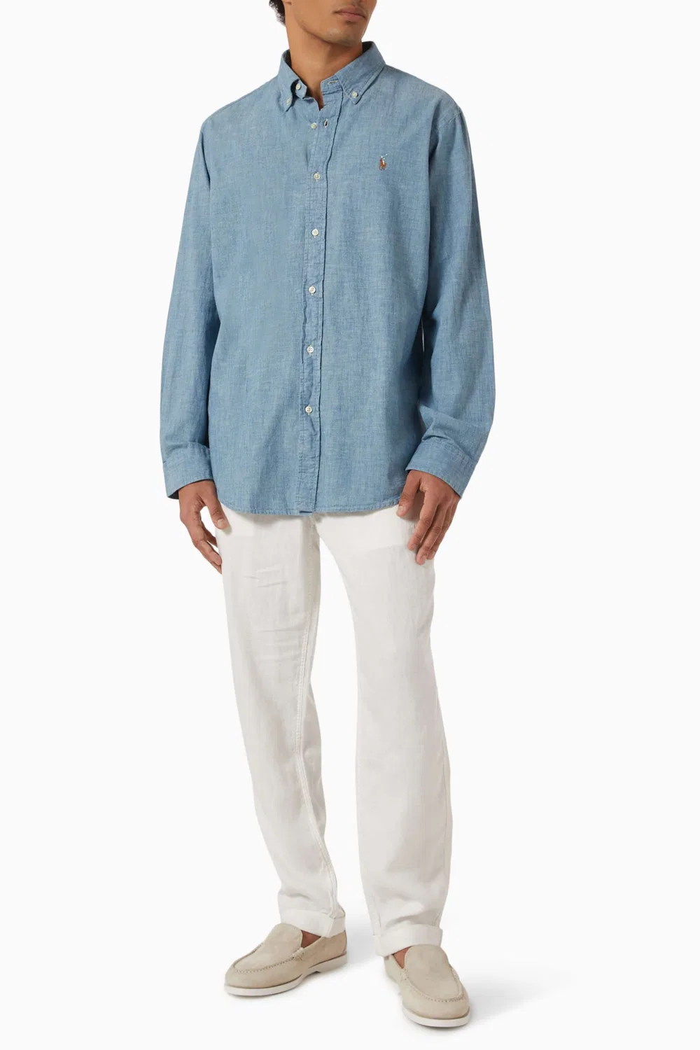 Рубашка с вышитым логотипом хлопковая Polo Ralph Lauren — фото 2