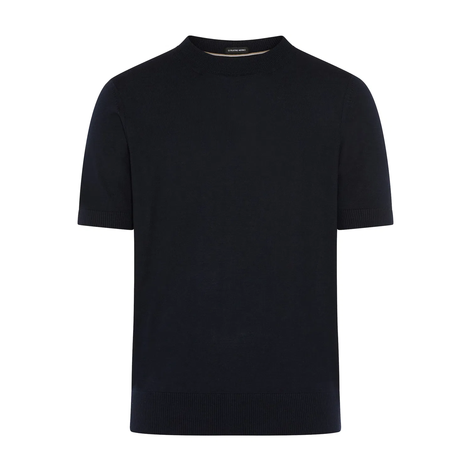 Мужской джемпер с коротким рукавом из мериносовой шерсти BOSS, Dark Blue — фото 4