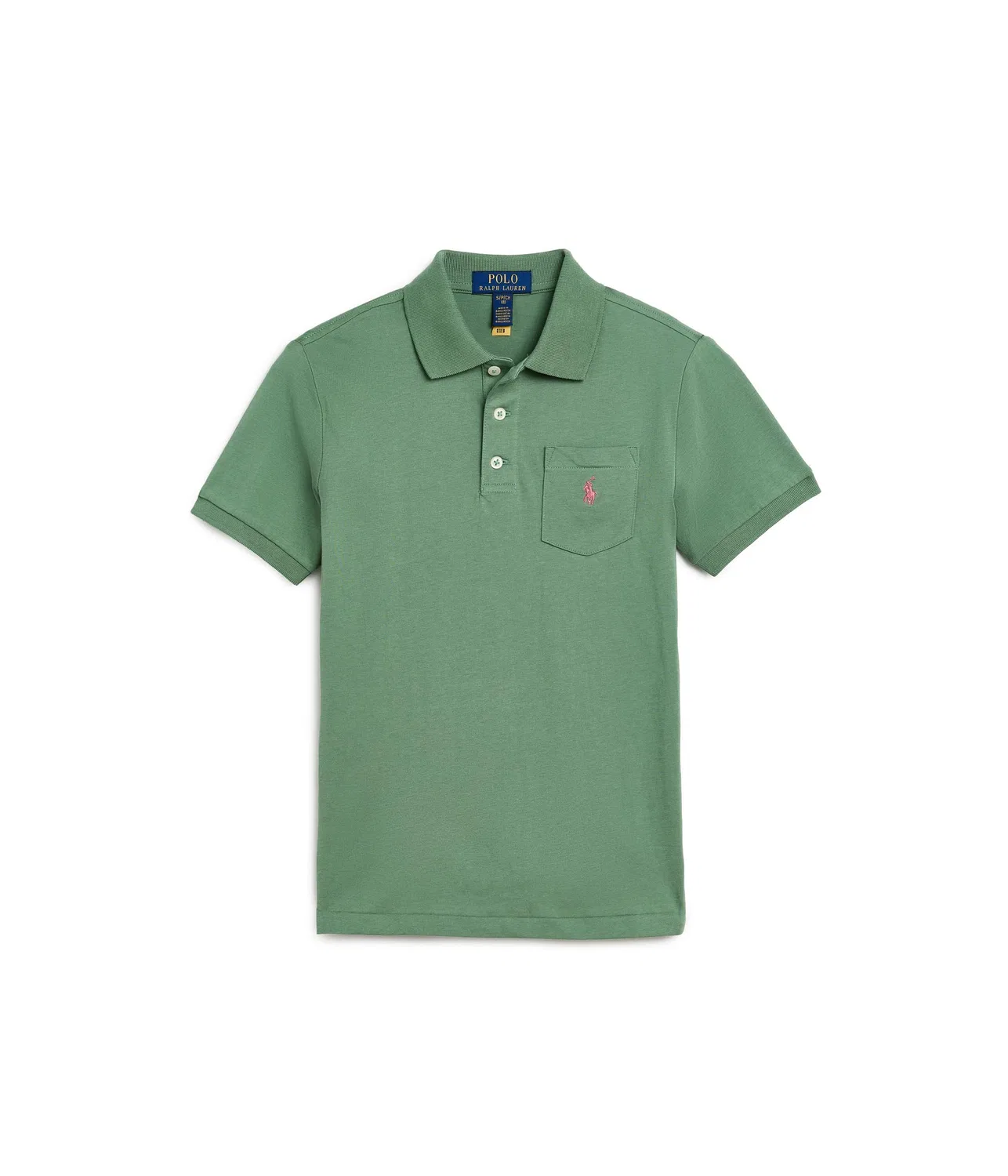 Поло из хлопкового трикотажа с карманом (для детей постарше) Polo Ralph Lauren Kids, Fatigue