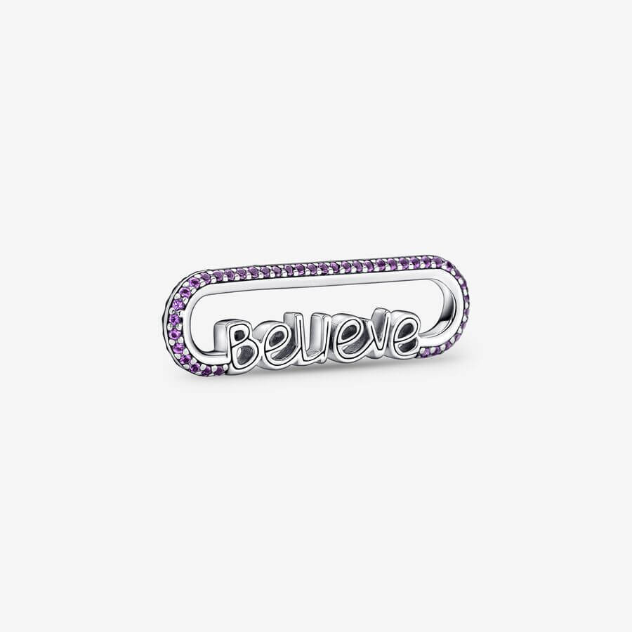 

Звено для браслета Pandora ME Limited Edition Styling Believe Word, серебро/фиолетовый