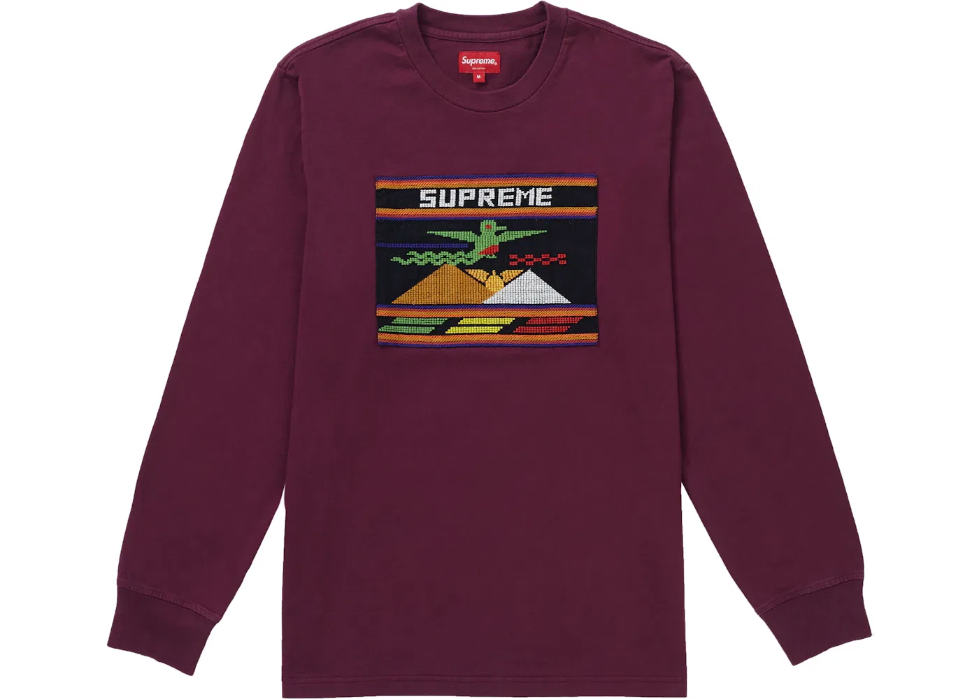 Мужская футболка Supreme Needlepoint Patch L/S Top Purple