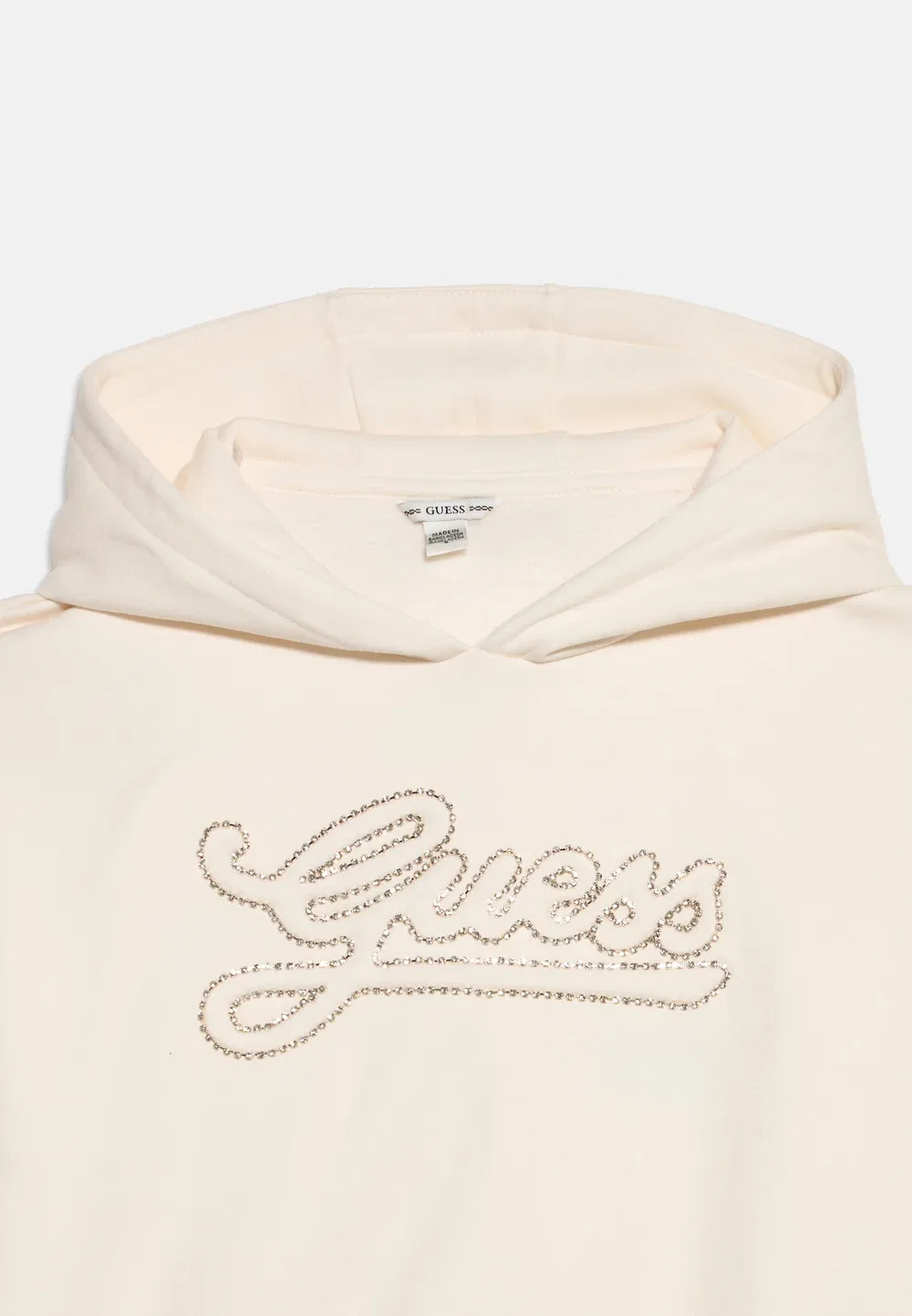 Свободная толстовка с капюшоном стандартного размера Guess, Cream White — фото 4