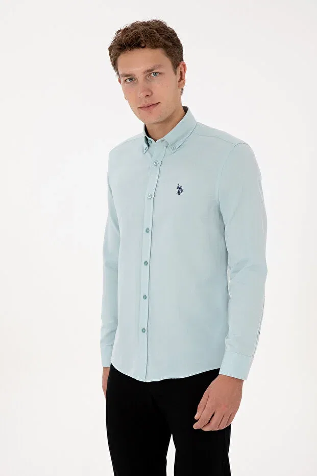 Мужская рубашка с длинным рукавом U.S. Polo Assn., Dark Mint
